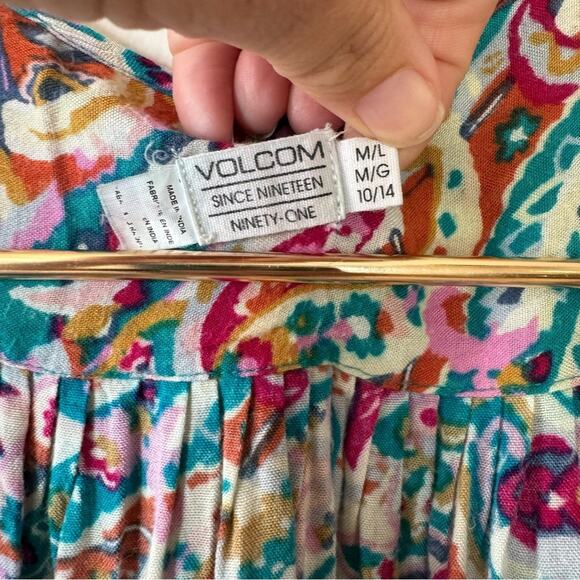 Volcom Colorful Floral Paisley Kimono Boho Beach M/L - Picture 8 of 8
